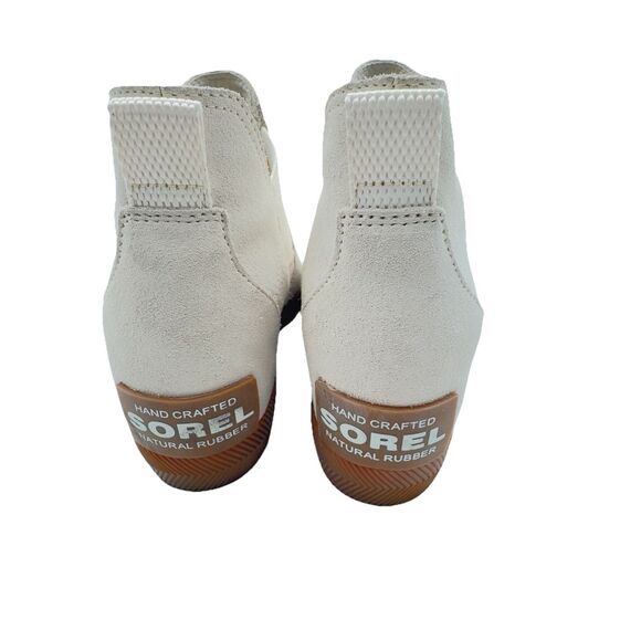 Sorel Out N About SlipOn Womens Booties Sz 7.5 WdgeHeel Chalk White Suede Boots - Picture 4 of 8